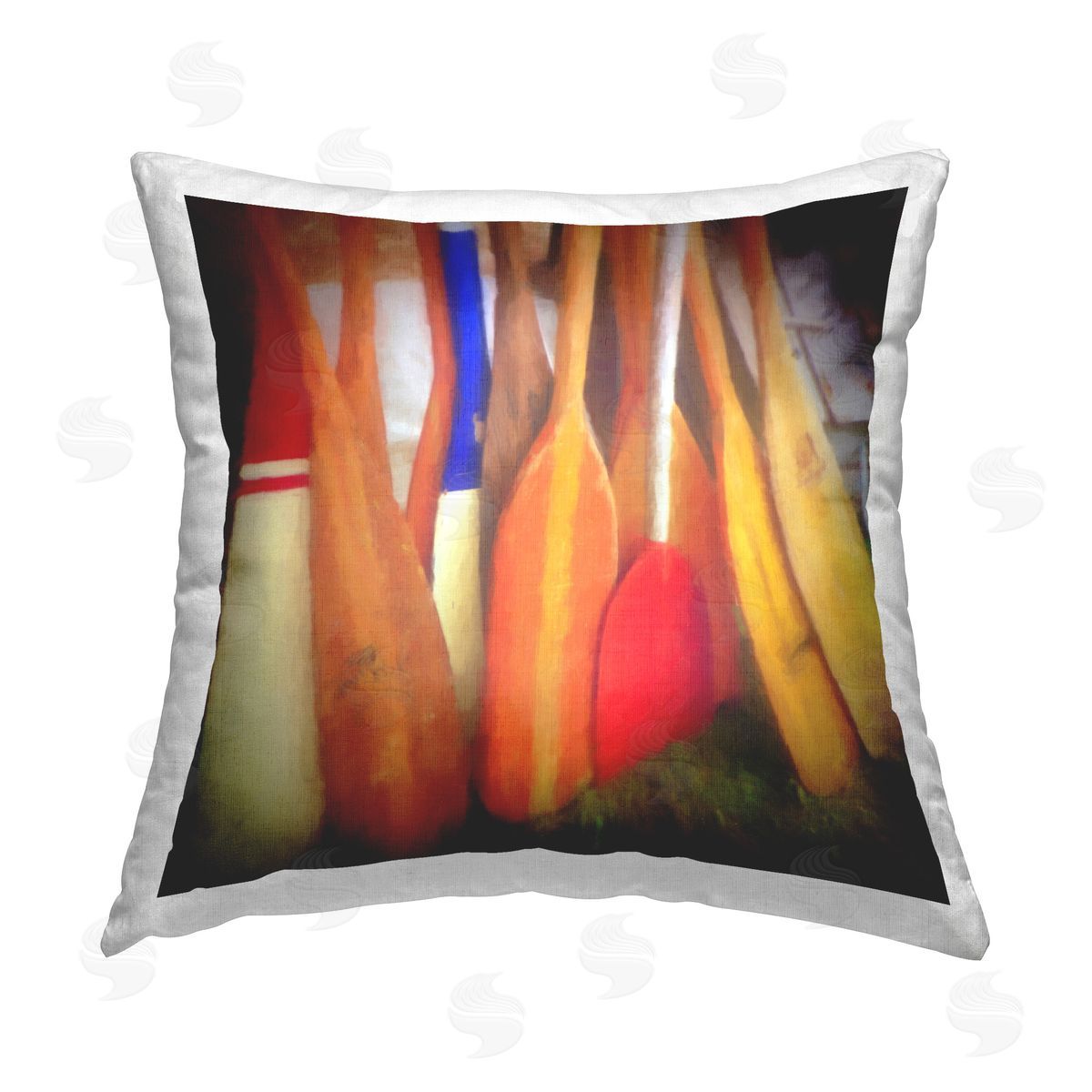 Graffitee Studios Boat Oars Leaning Printed Plush Polyester Throw Pillow