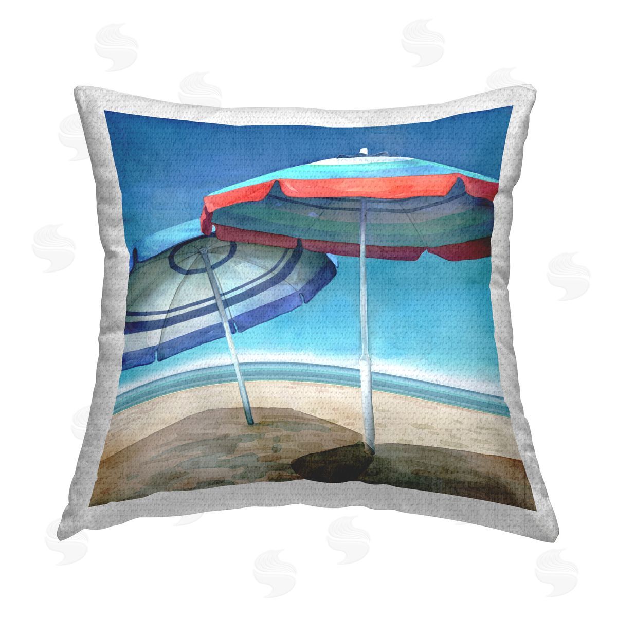 Mauro Devereaux Beach Umbrella Shadows Outdoor Quick-Dry Polyester Printed Throw Pillow