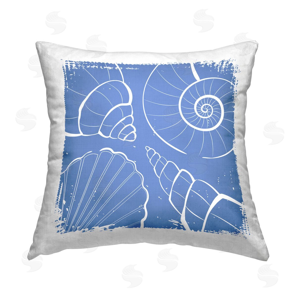 Martina Pavlova Abstract Shell Shapes Printed Plush Polyester Throw Pillow