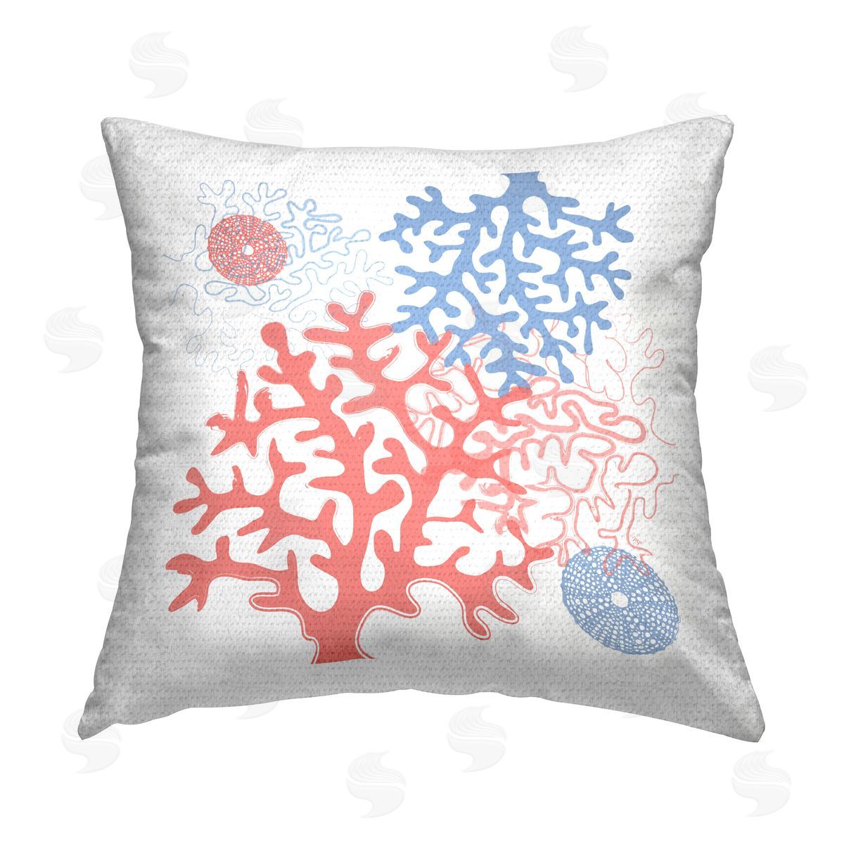 Martina Pavlova Coral Shapes Pattern Outdoor Quick-Dry Polyester Printed Throw Pillow