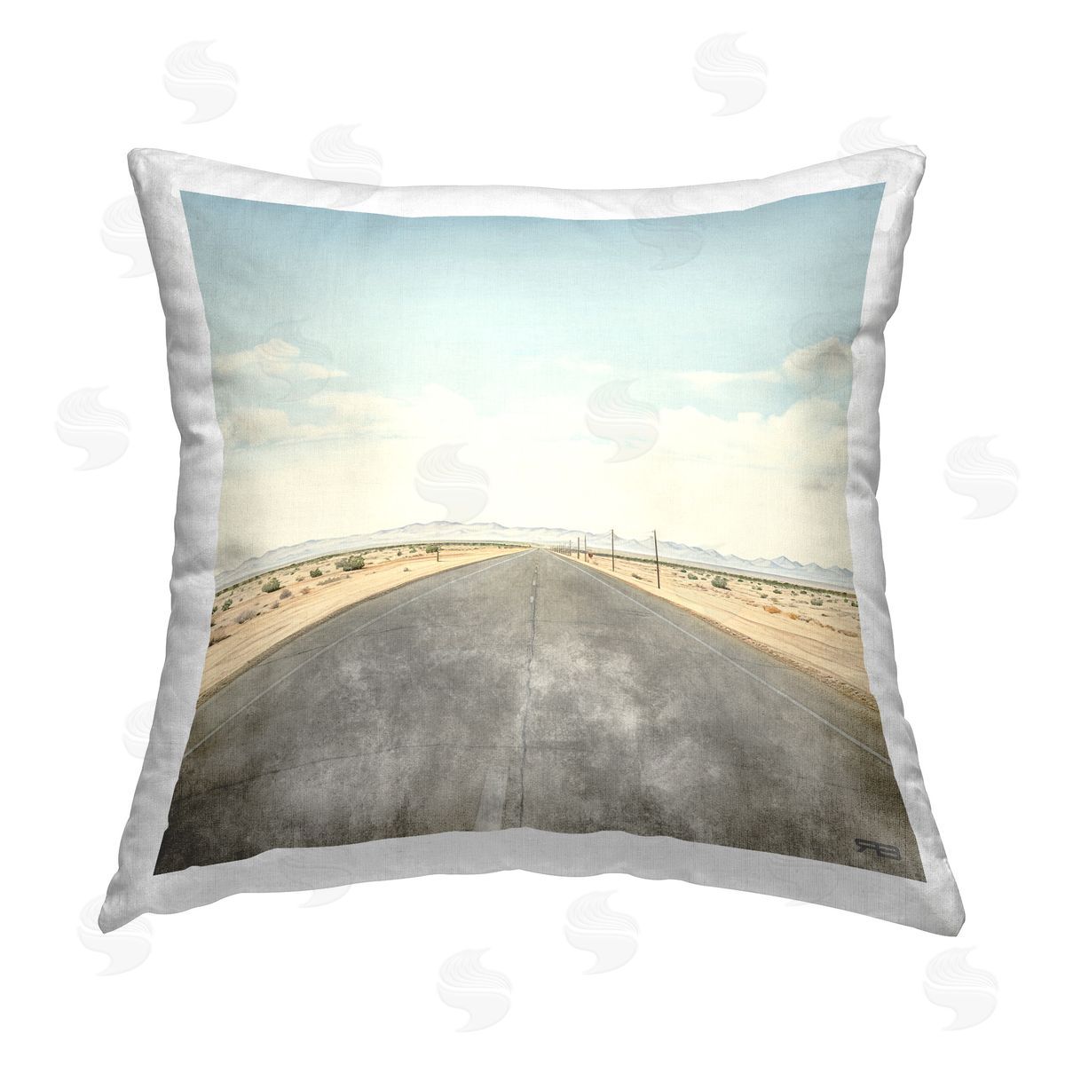 RB Desert Road Horizon Printed Plush Polyester Throw Pillow