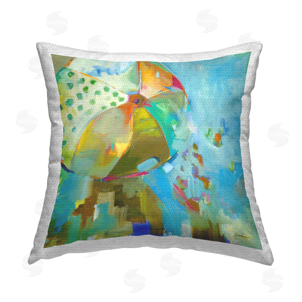 Liz Jardine Patterned Abstract Ball Outdoor Quick-Dry Polyester Printed Throw Pillow