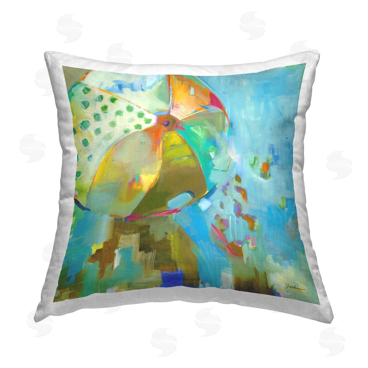 Liz Jardine Patterned Abstract Ball Printed Plush Polyester Throw Pillow