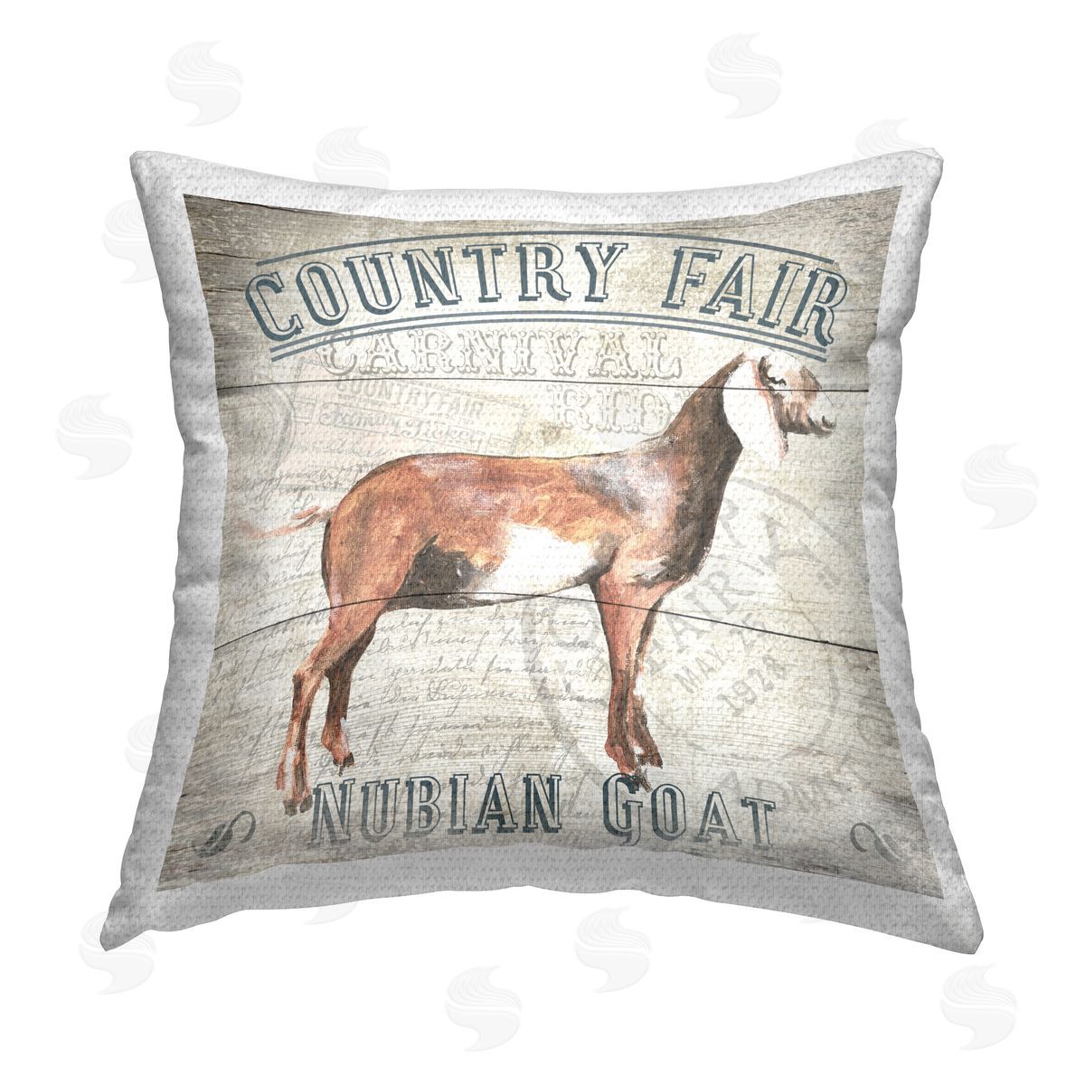 Gail Fraser Country Fair Goat Outdoor Quick-Dry Polyester Printed Throw Pillow