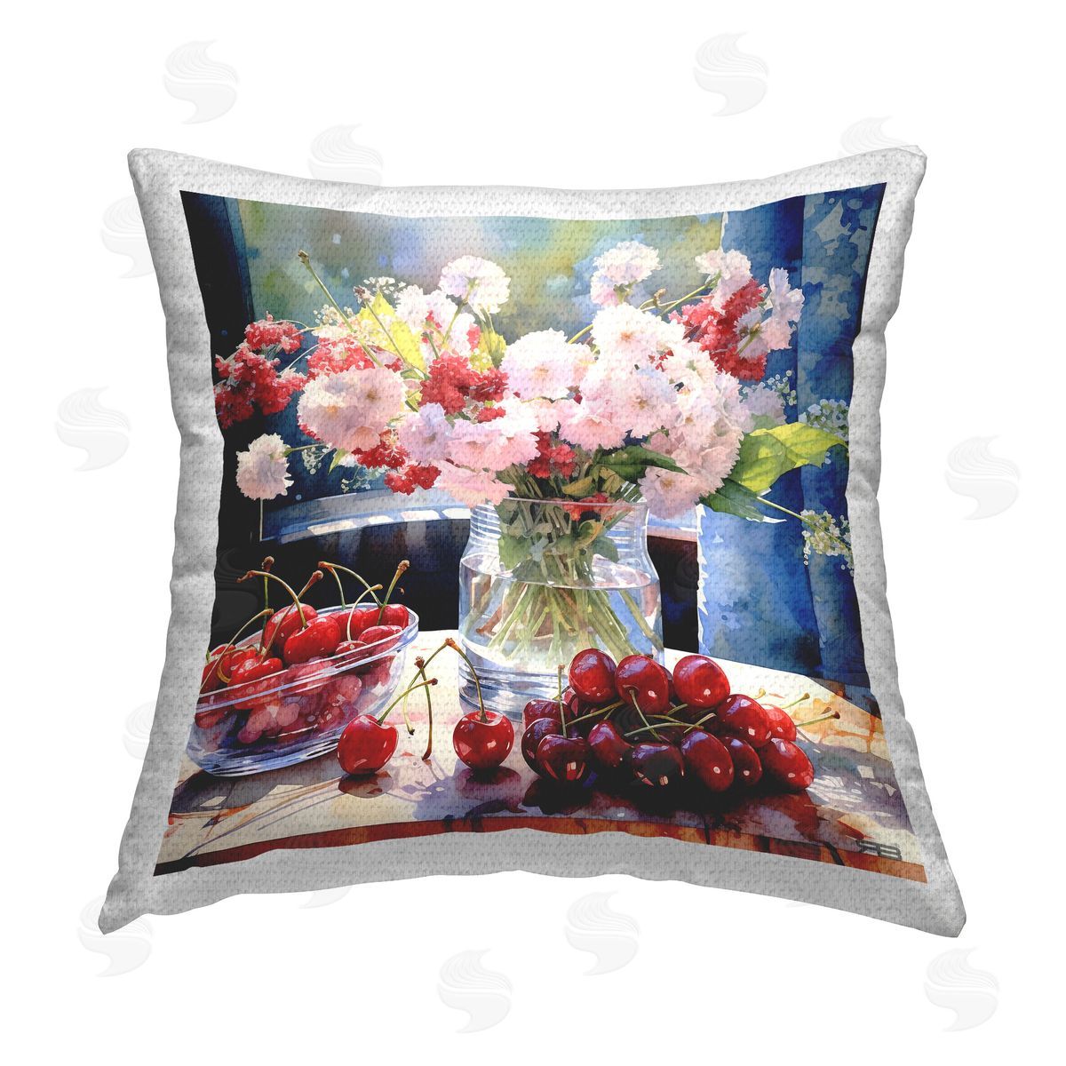 RB Bouquet & Summer Fruits Outdoor Quick-Dry Polyester Printed Throw Pillow