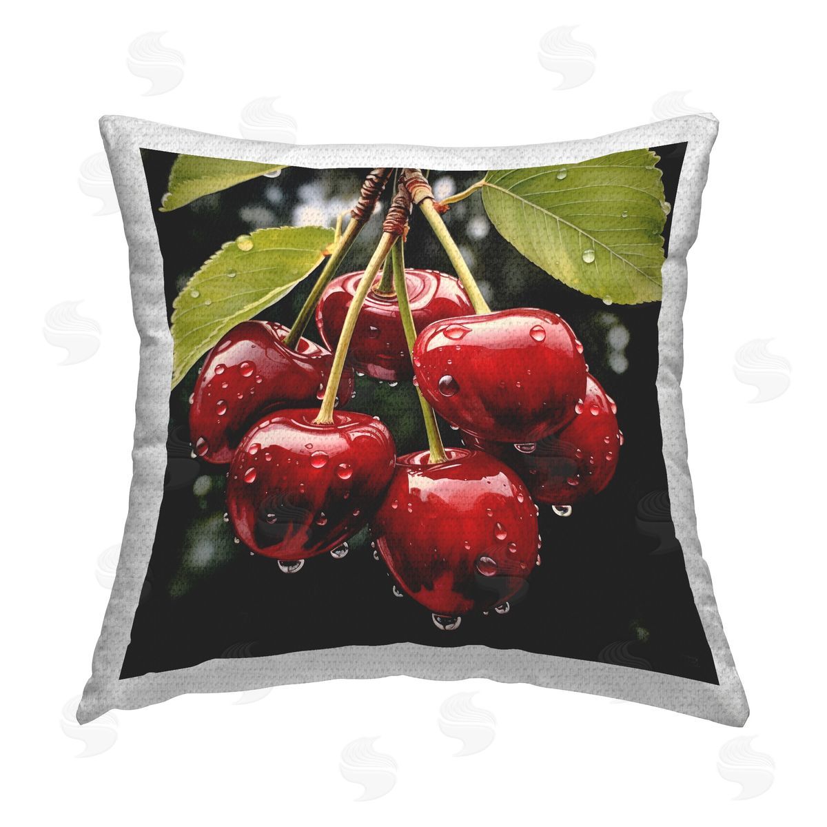 RB Lush Blooming Cherries Outdoor Quick-Dry Polyester Printed Throw Pillow