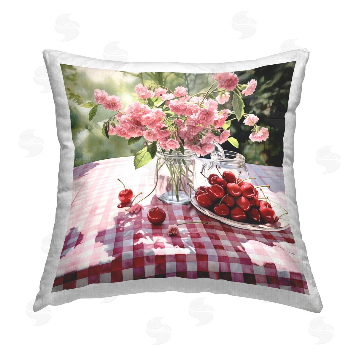 RB Country Fruits Bouquet Printed Plush Polyester Throw Pillow