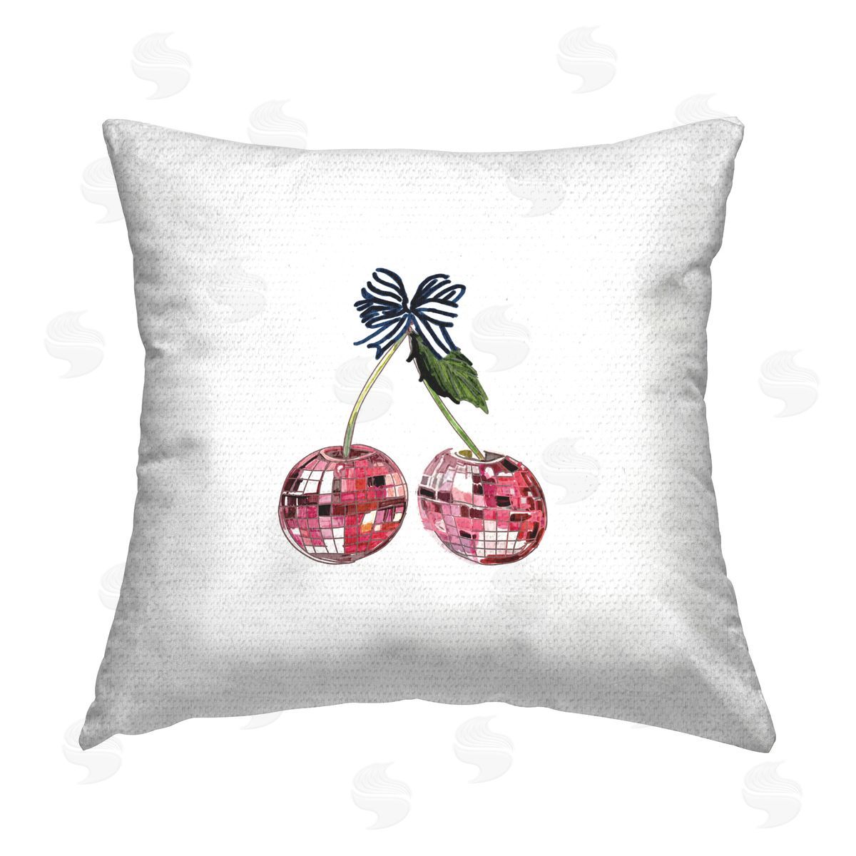 Amelia Noyes Cherry with Ribbon Outdoor Quick-Dry Polyester Printed Throw Pillow