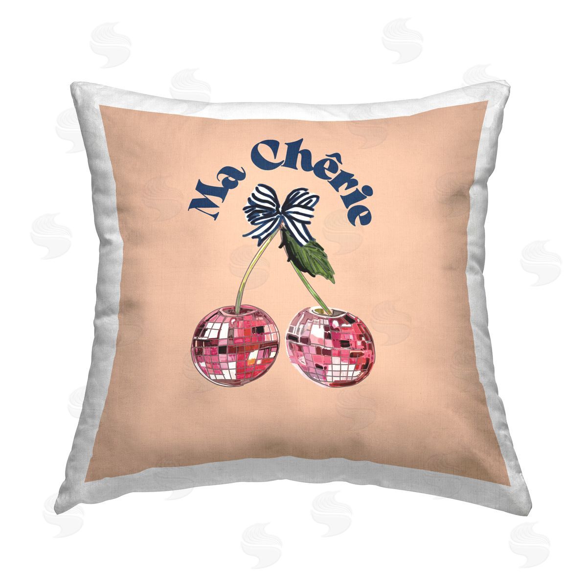 Amelia Noyes Glam Cherry Phrase Printed Plush Polyester Throw Pillow