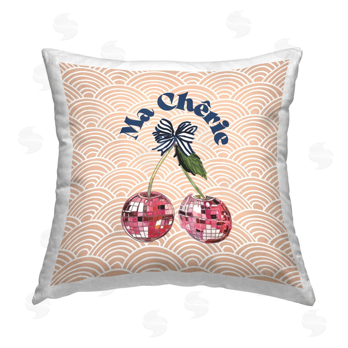 Amelia Noyes Glam Cherry Arch Pattern Printed Plush Polyester Throw Pillow