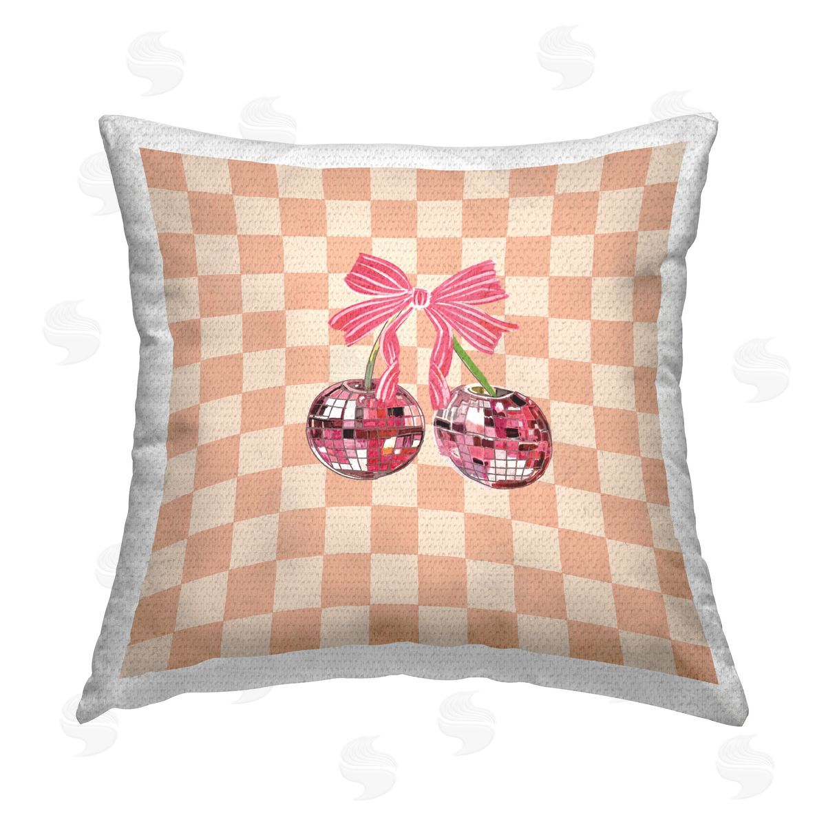 Amelia Noyes Geometric Glam Cherries Outdoor Quick-Dry Polyester Printed Throw Pillow