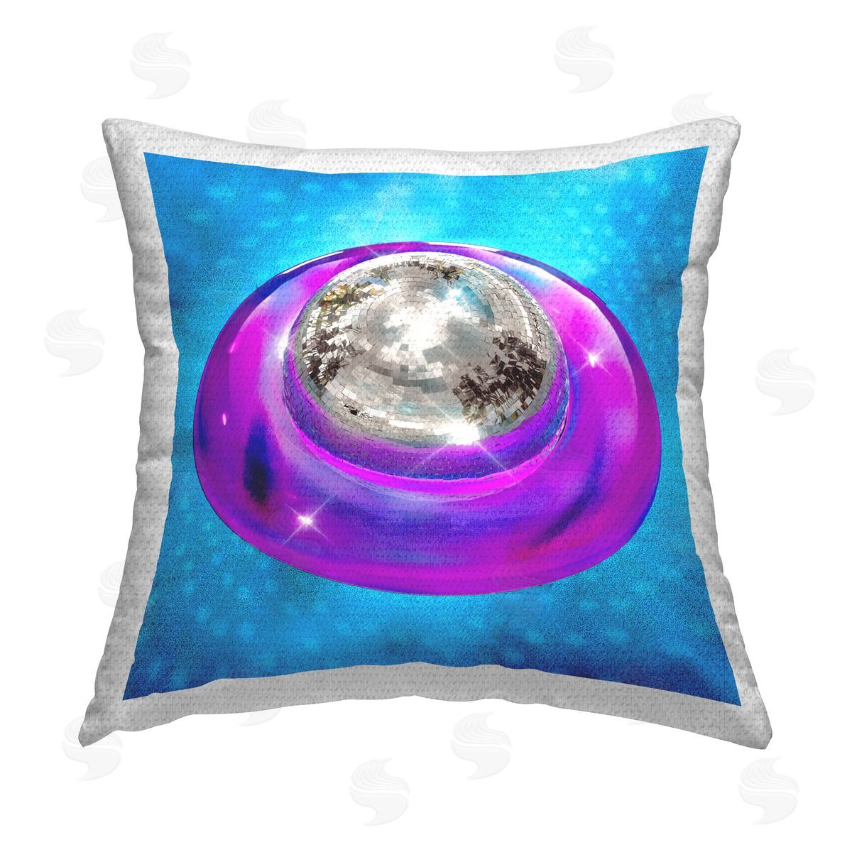 Ziwei Li Disco Ball Pool Ring Outdoor Quick-Dry Polyester Printed Throw Pillow