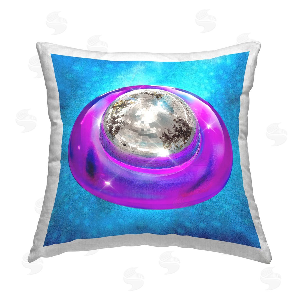 Ziwei Li Disco Ball Pool Ring Printed Plush Polyester Throw Pillow