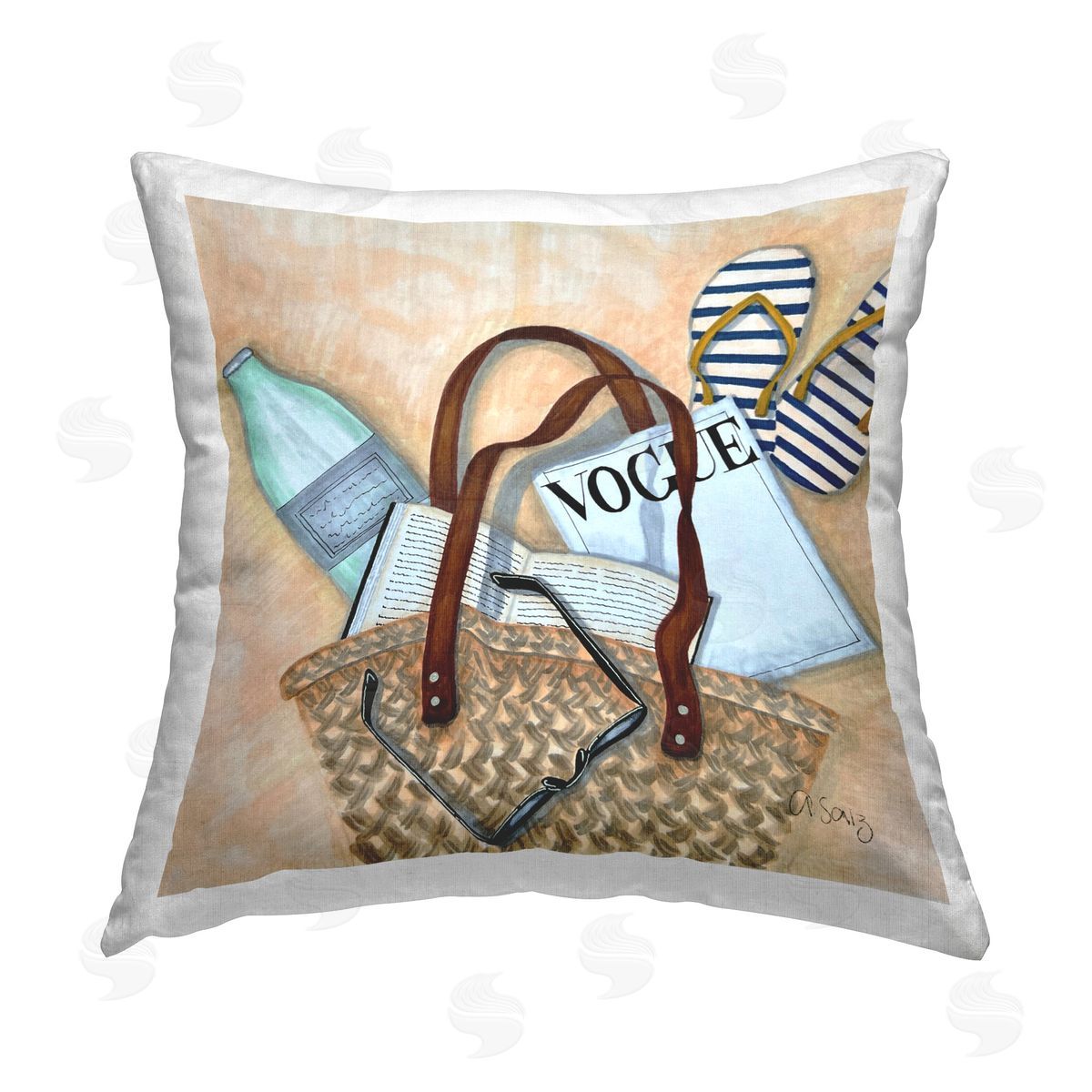 Ale Saiz Studio Beach Hangout Bag Printed Plush Polyester Throw Pillow