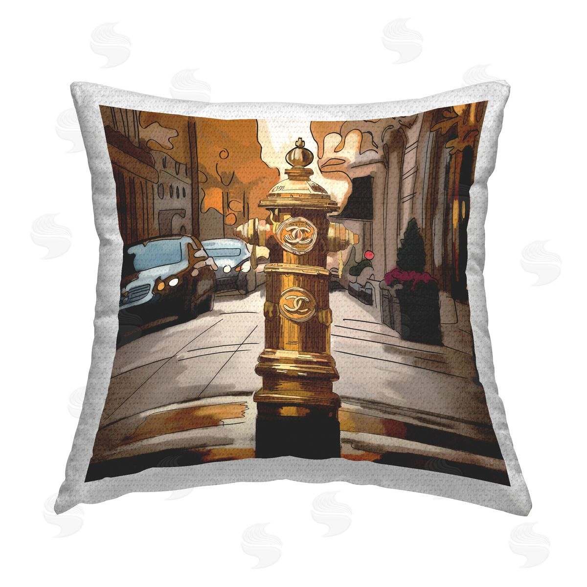 Amelia Noyes Designer Fashion Hydrant Outdoor Quick-Dry Polyester Printed Throw Pillow