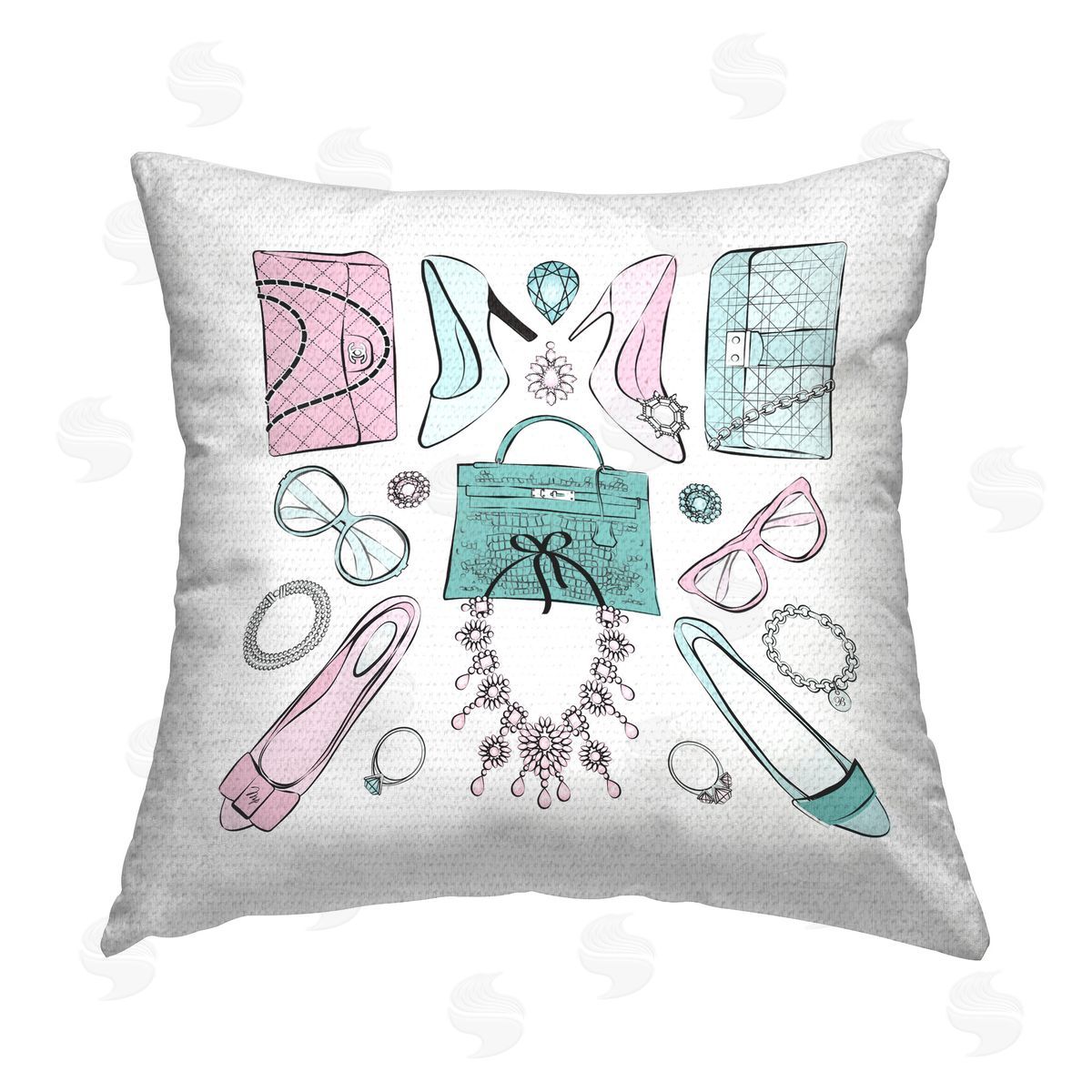 Martina Pavlova Pastel Fashion Pattern Outdoor Quick-Dry Polyester Printed Throw Pillow