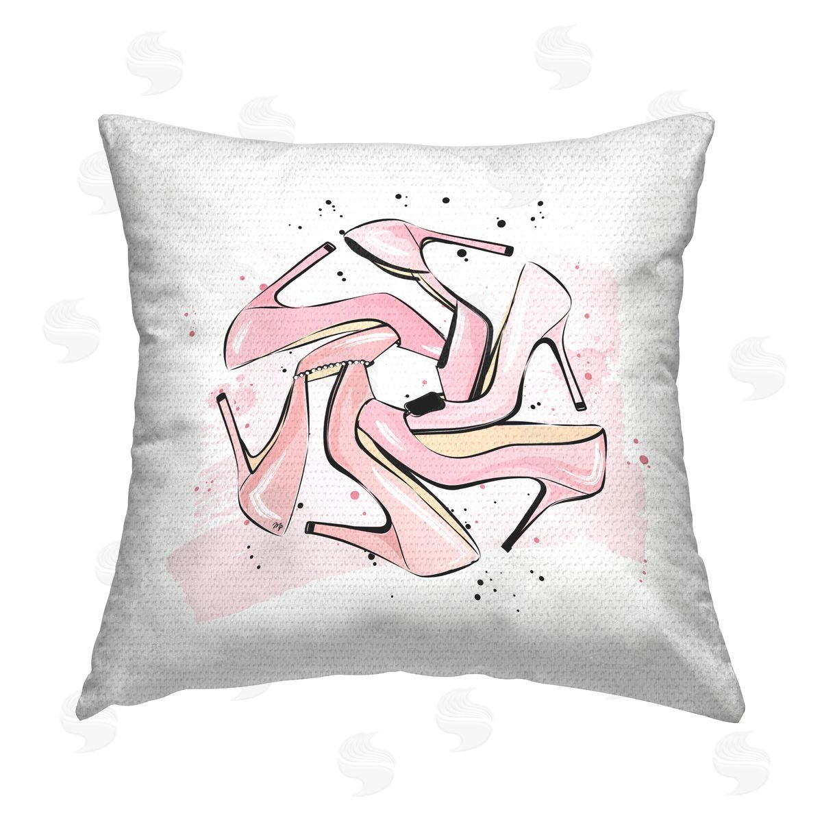 Martina Pavlova Pink Heels Pattern Outdoor Quick-Dry Polyester Printed Throw Pillow