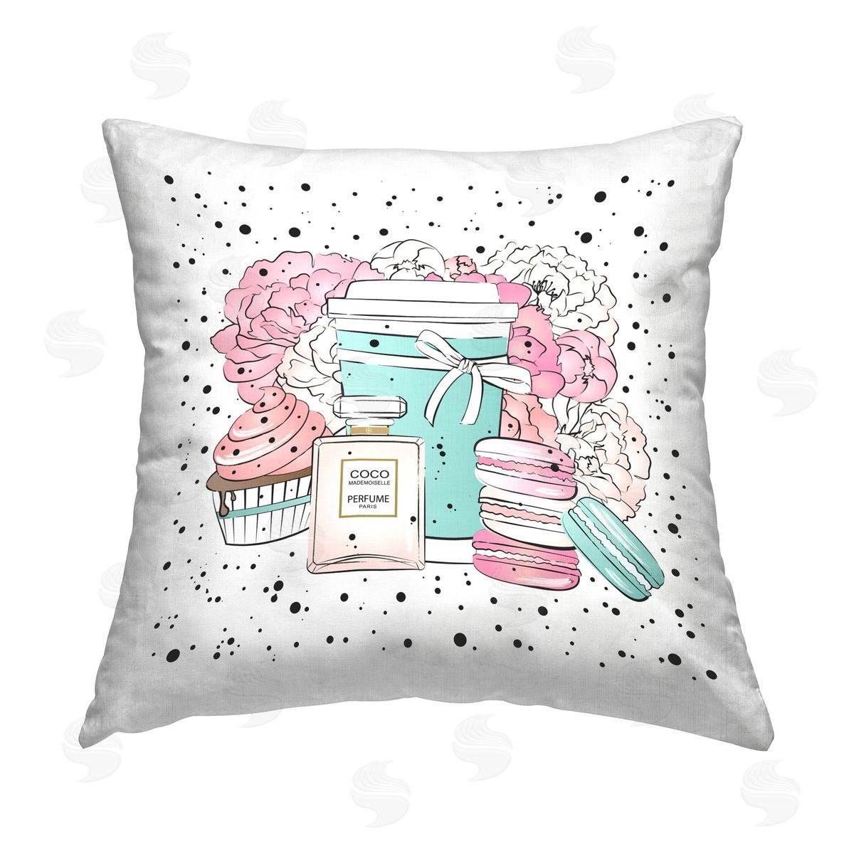 Martina Pavlova Patterned Fashion Desserts Printed Plush Polyester Throw Pillow