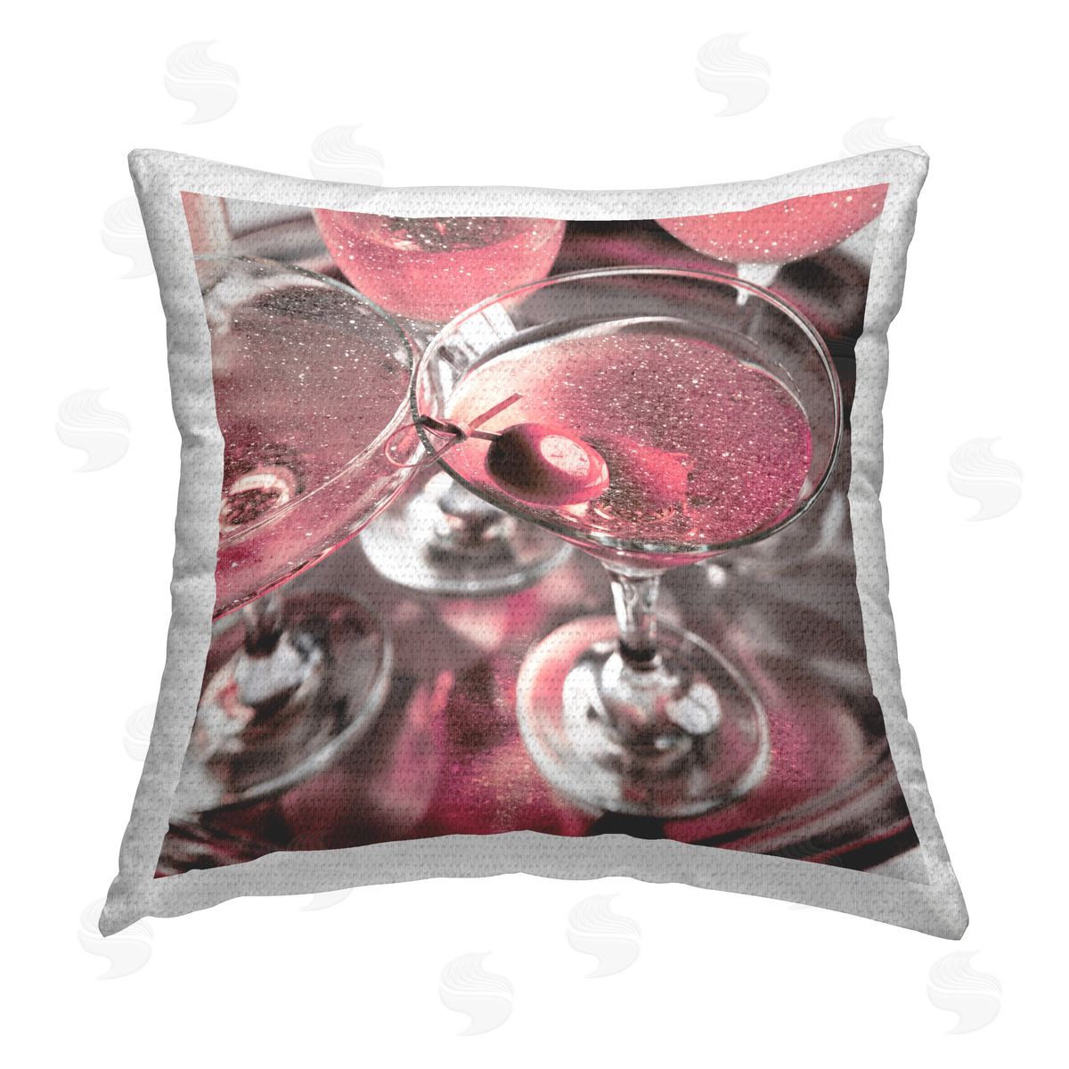 Stupell Studio Glimmering Pink Martinis Outdoor Quick-Dry Polyester Printed Throw Pillow