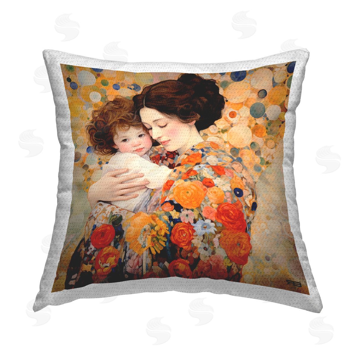 RB Mother Hugging Toddler Outdoor Quick-Dry Polyester Printed Throw Pillow