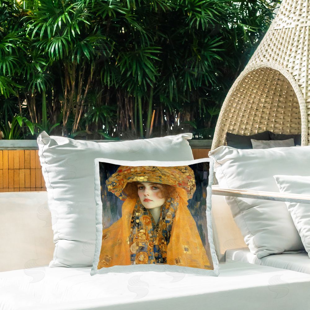 RB Luxurious Fashion Woman Outdoor Quick-Dry Polyester Printed Throw Pillow in Back Yard