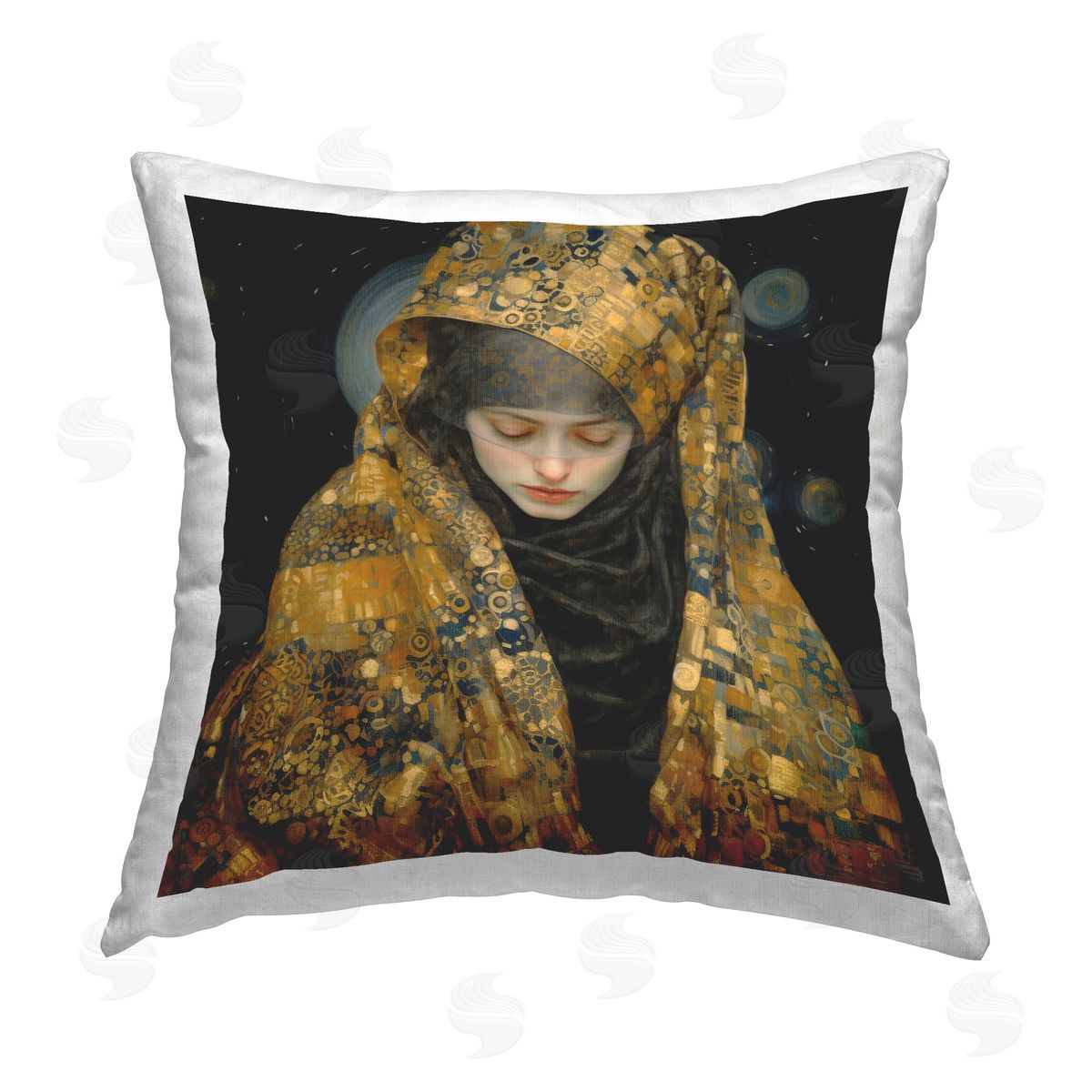 RB Woman & Opulent Headscarf Printed Plush Polyester Throw Pillow