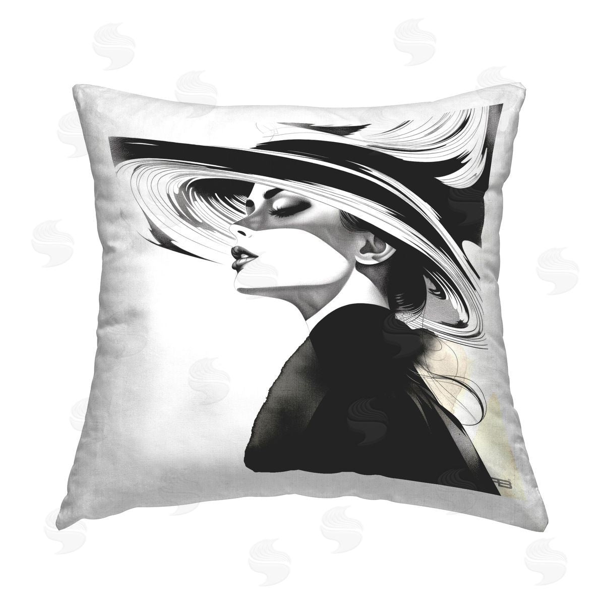 RB Modish Glam Woman Printed Plush Polyester Throw Pillow