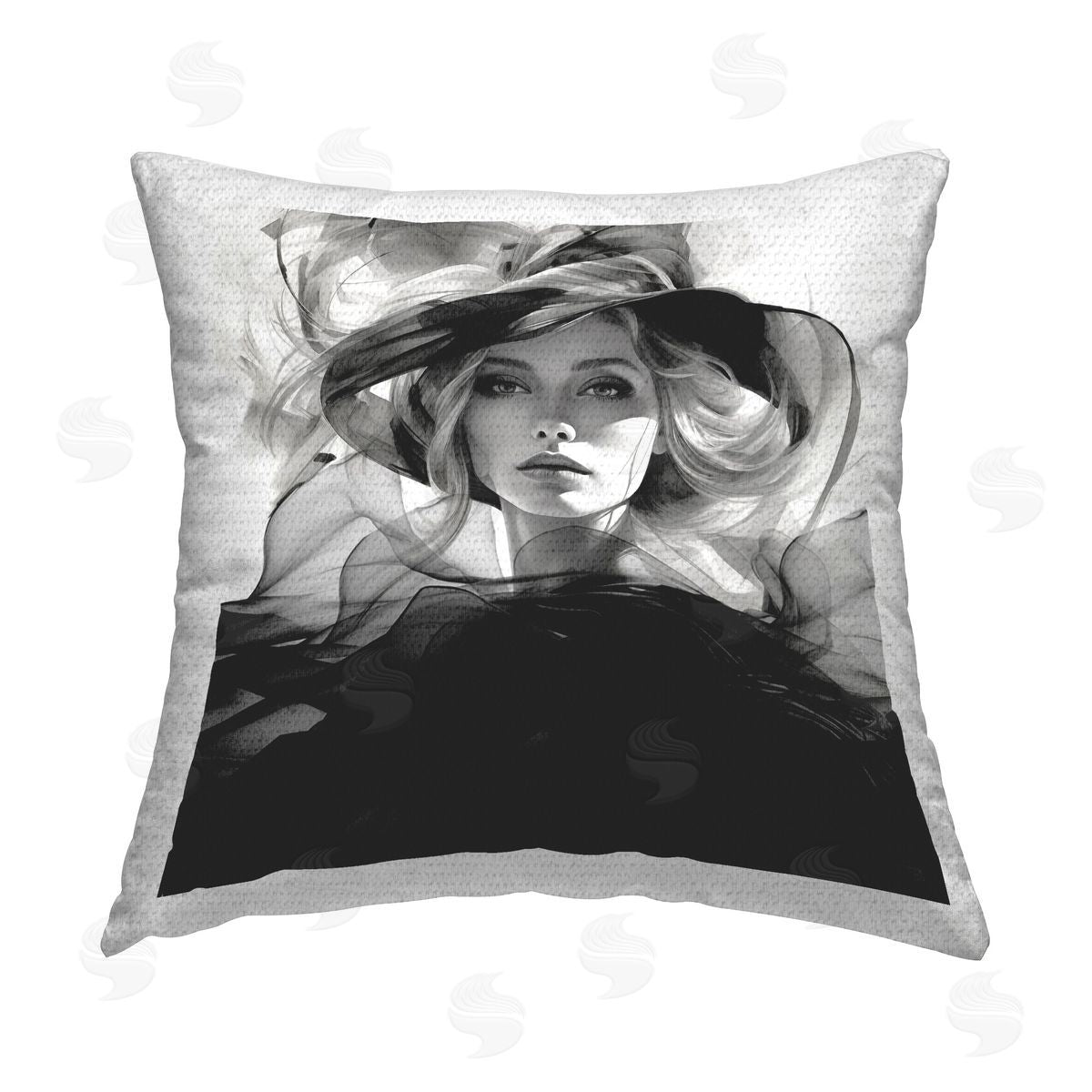 RB Swirling Fashion Woman Outdoor Quick-Dry Polyester Printed Throw Pillow