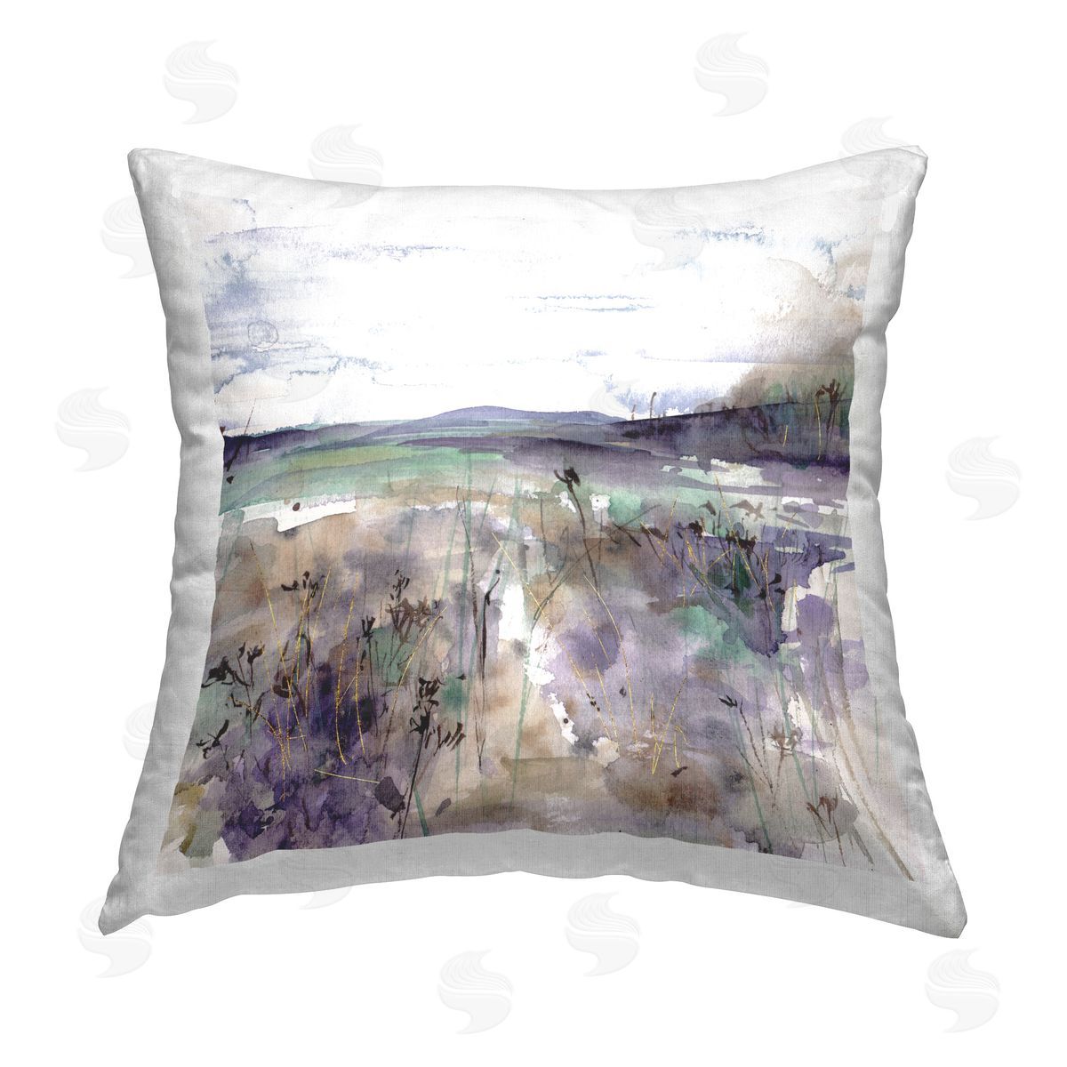 Melissa Wang Abstract Distant Mountain Printed Plush Polyester Throw Pillow