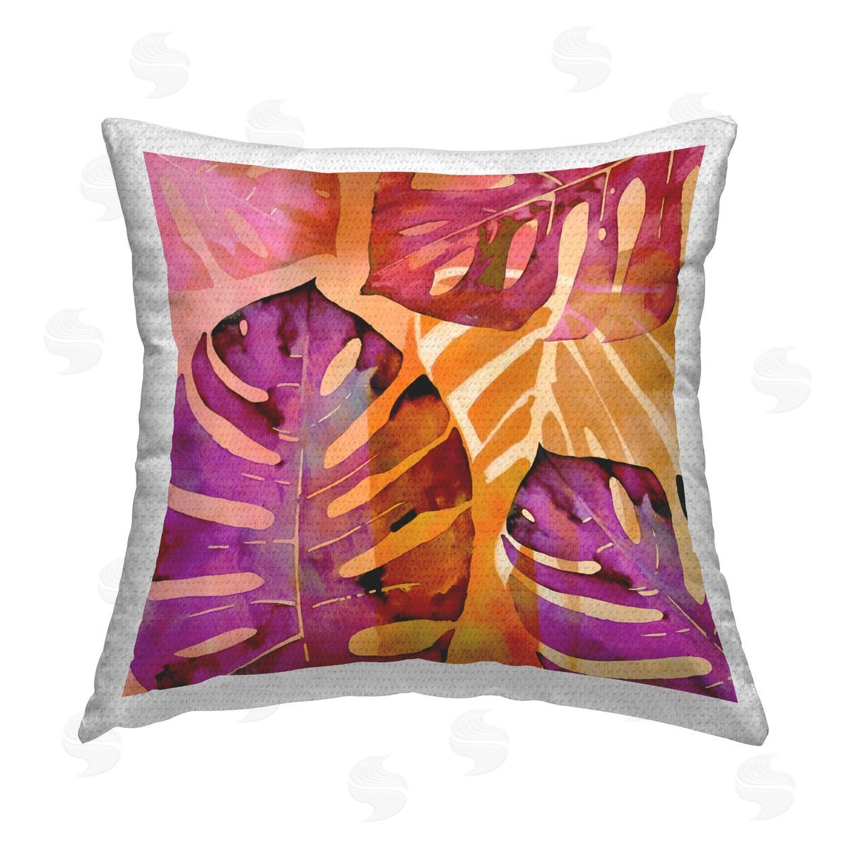Andrea Haase Tropical Leaf Collage Outdoor Quick-Dry Polyester Printed Throw Pillow