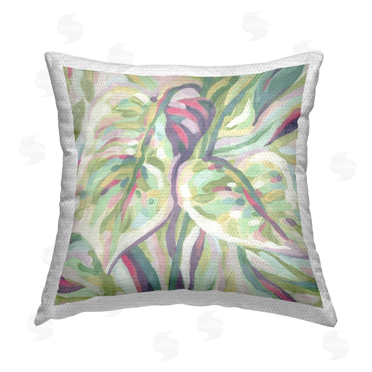 June Erica Vess Curling Leaves Pattern Outdoor Quick-Dry Polyester Printed Throw Pillow