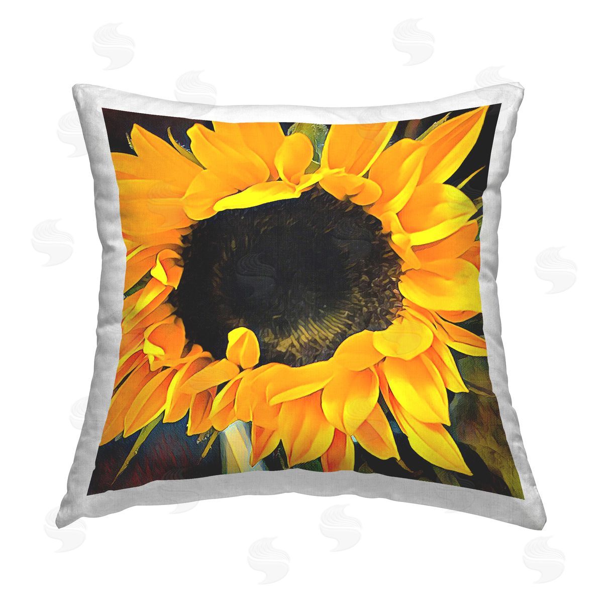 Jessica Manelis Modern Vivid Sunflower Printed Plush Polyester Throw Pillow