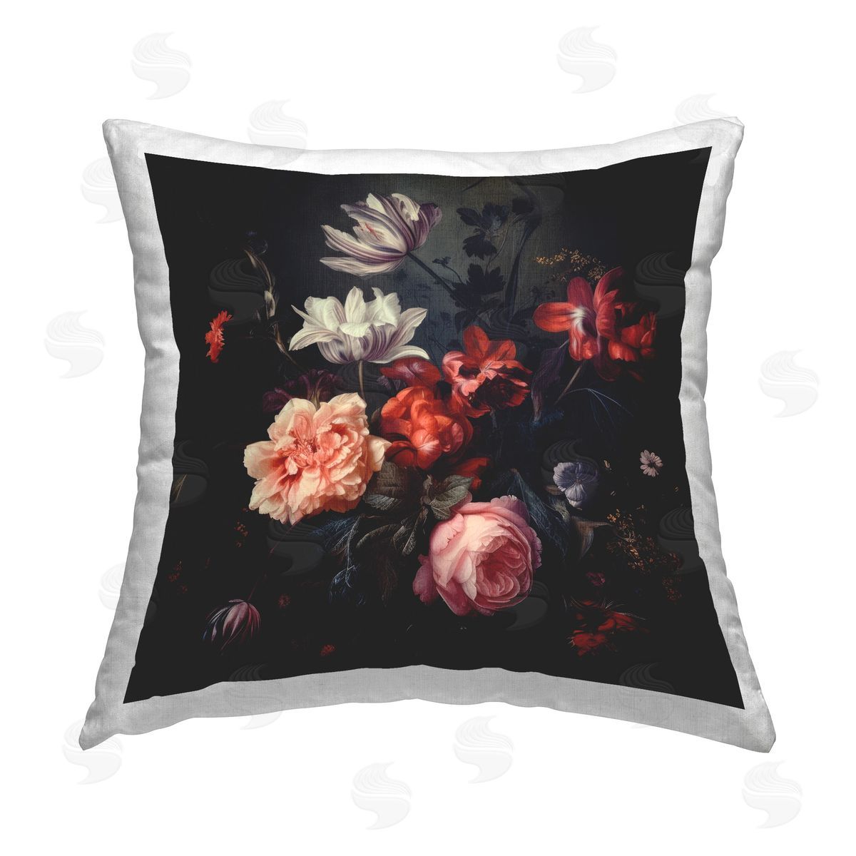 Lazar Studio Victorian Floral Elegance Printed Plush Polyester Throw Pillow