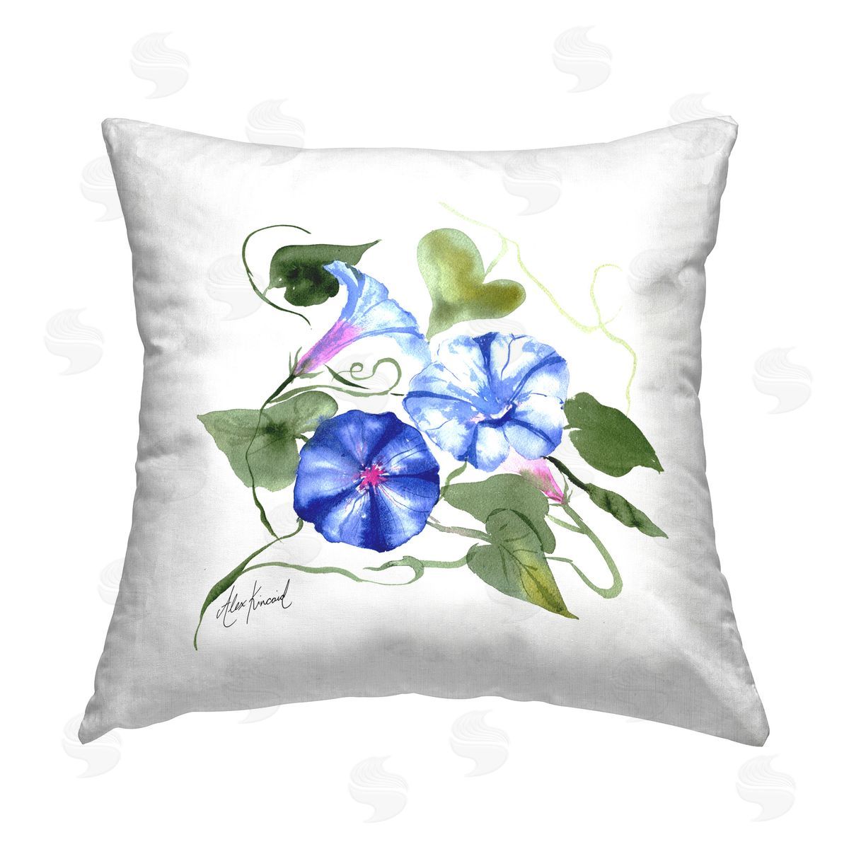 Alexandria Gilbert Kincaid Morning Glory Buds Printed Plush Polyester Throw Pillow