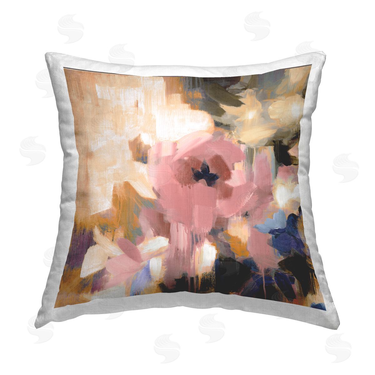 Liz Jardine Budding Rose Abstract Printed Plush Polyester Throw Pillow