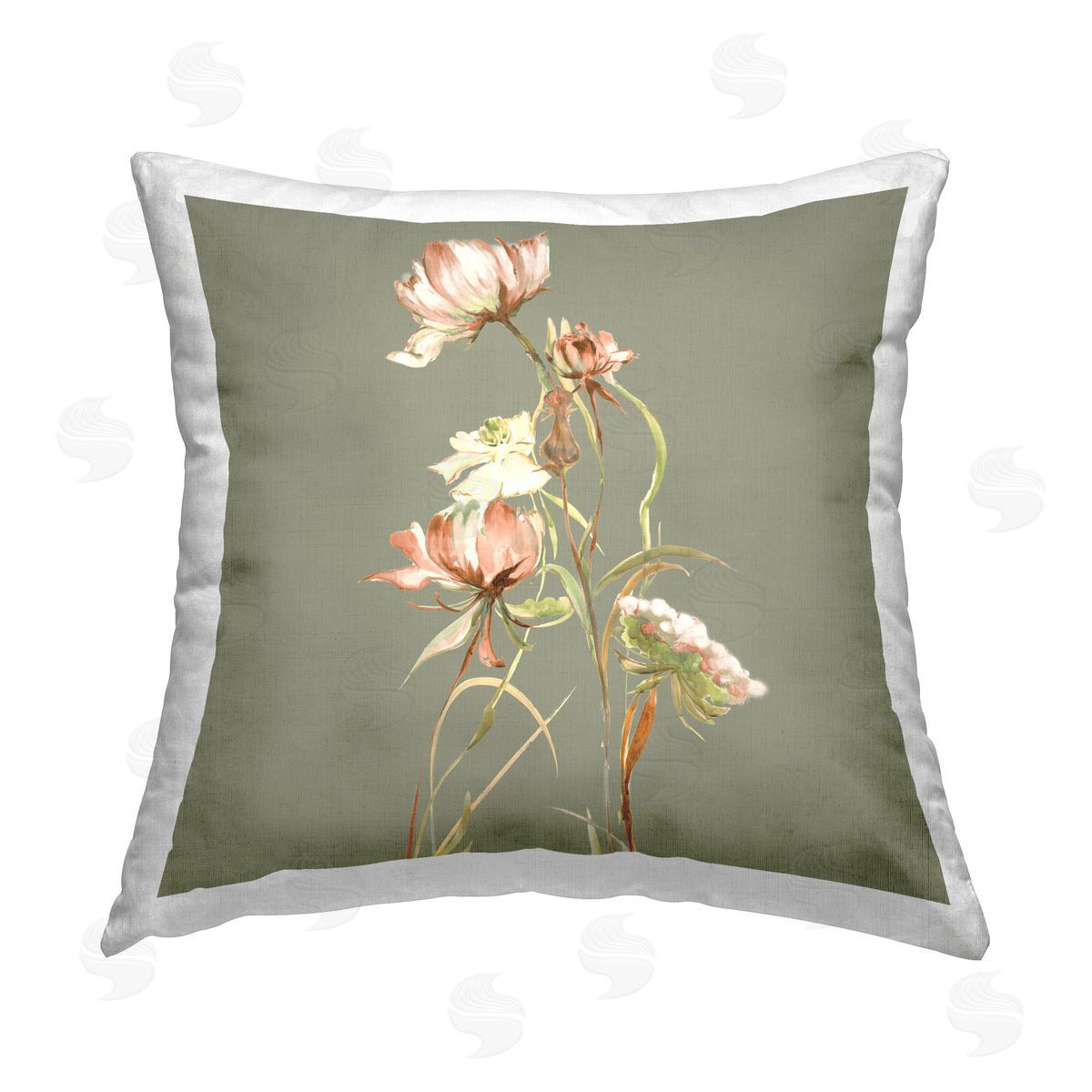 Liz Jardine Budding Woodland Florals Printed Plush Polyester Throw Pillow