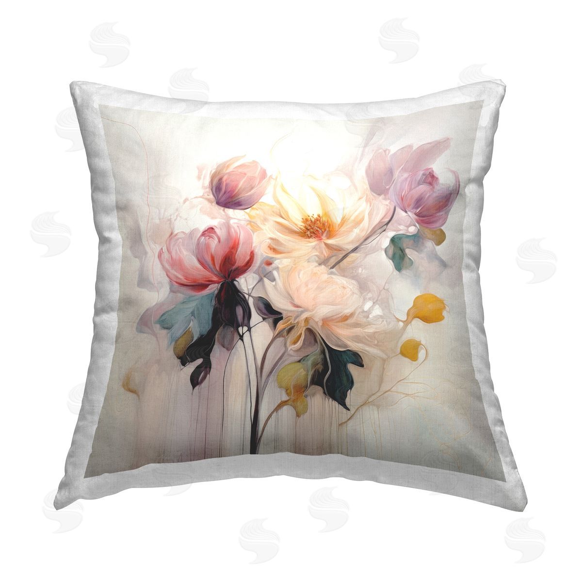 Irena Orlov Elegant Blooms in Harmony Printed Plush Polyester Throw Pillow