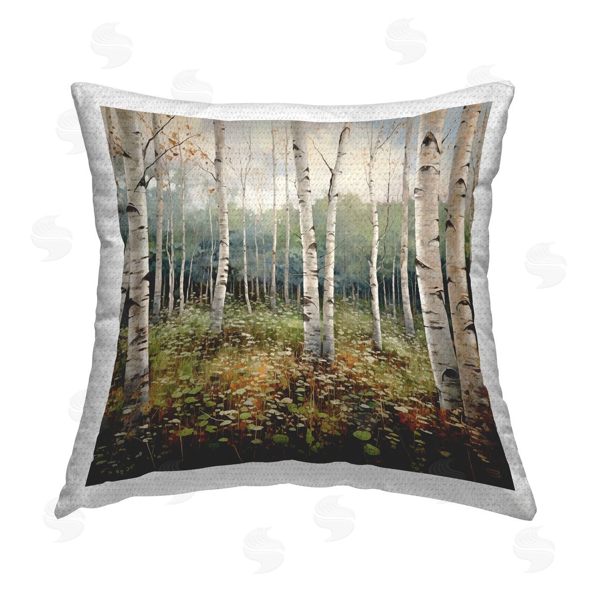 RB Birch Forest Grove Outdoor Quick-Dry Polyester Printed Throw Pillow