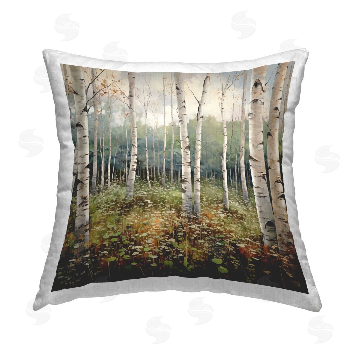 RB Birch Forest Grove Printed Plush Polyester Throw Pillow