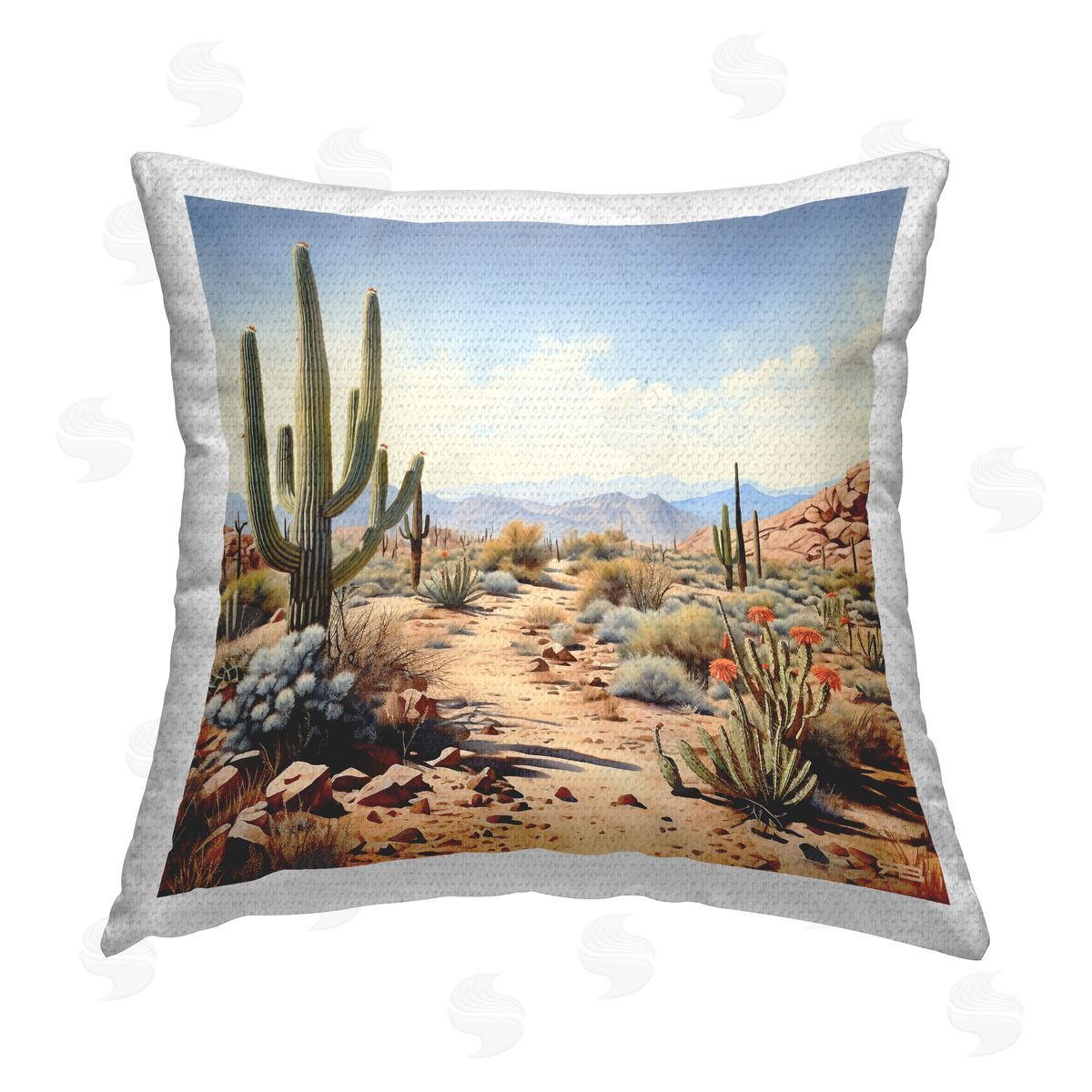 RB Desert Mesa Path Outdoor Quick-Dry Polyester Printed Throw Pillow