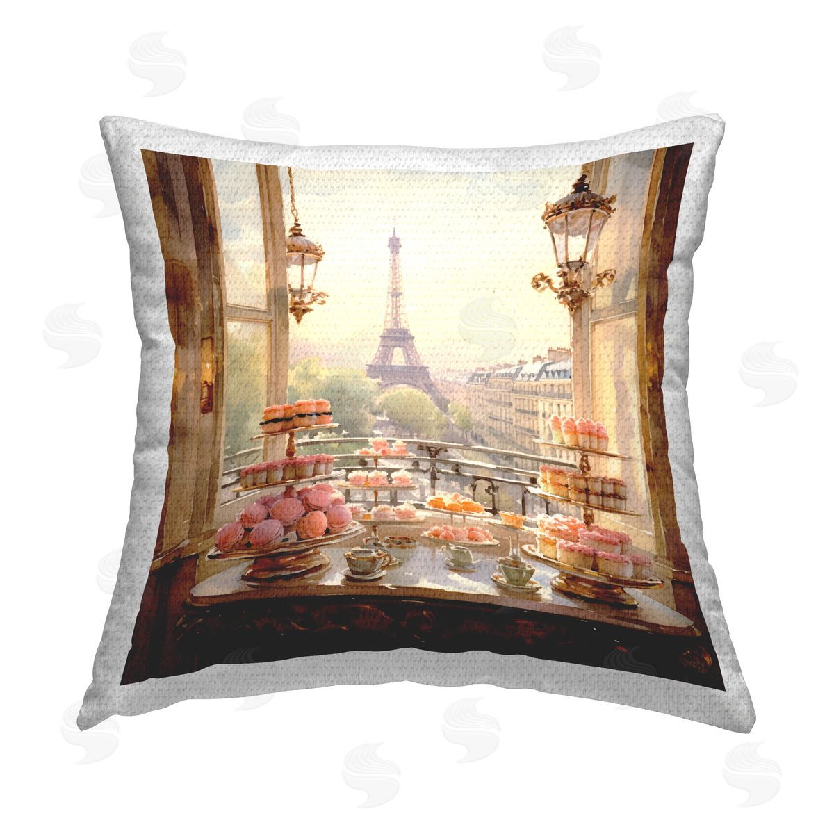 RB Elegant French Desserts Outdoor Quick-Dry Polyester Printed Throw Pillow