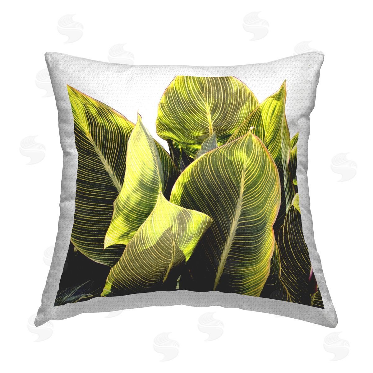 Emily Navas Lush Green Leaves Outdoor Quick-Dry Polyester Printed Throw Pillow