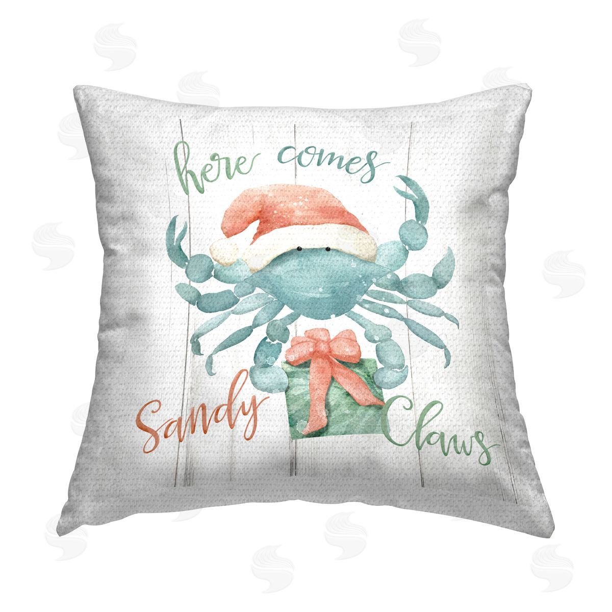 Deane Beesley Holiday Sandy Claws Outdoor Quick-Dry Polyester Printed Throw Pillow