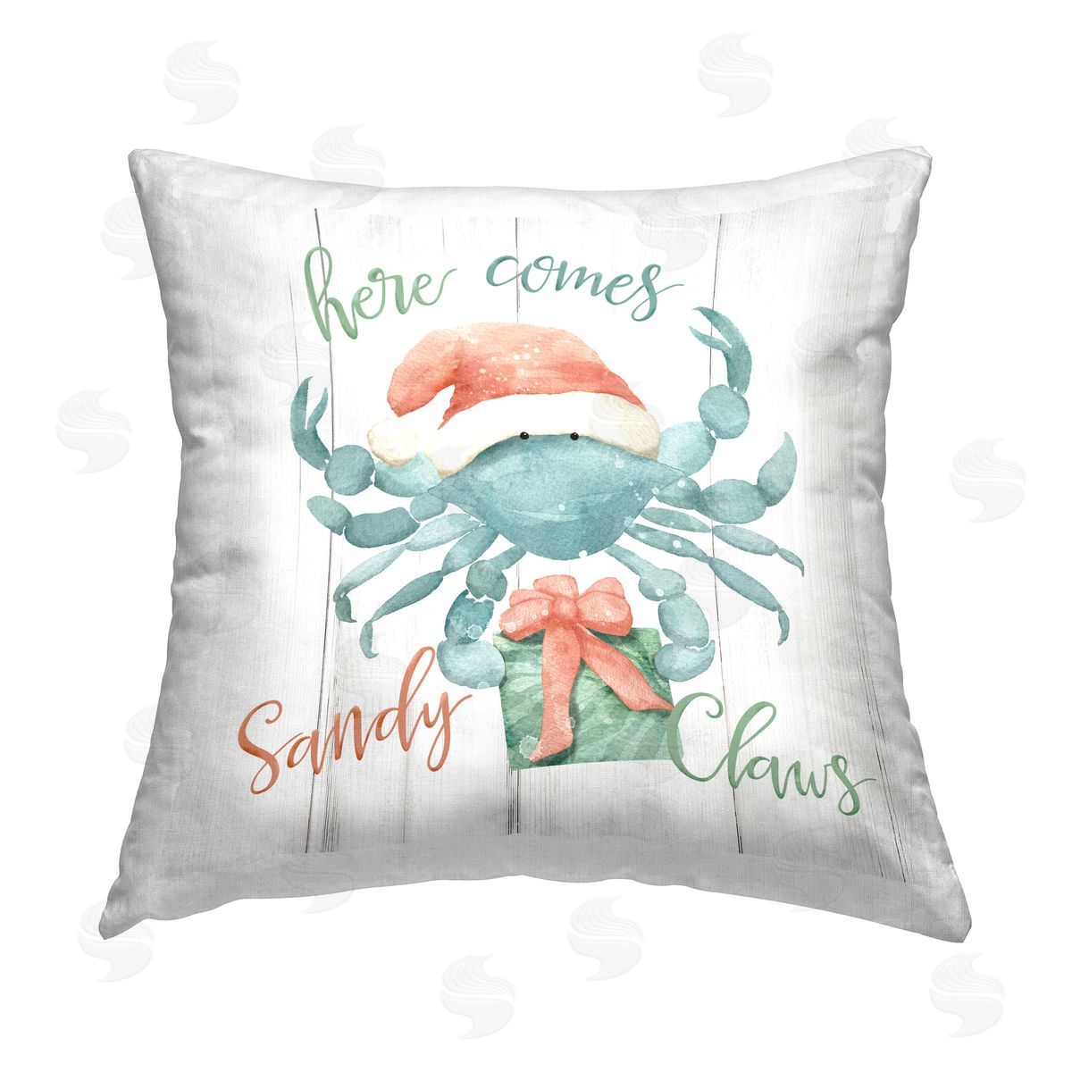 Deane Beesley Holiday Sandy Claws Printed Plush Polyester Throw Pillow