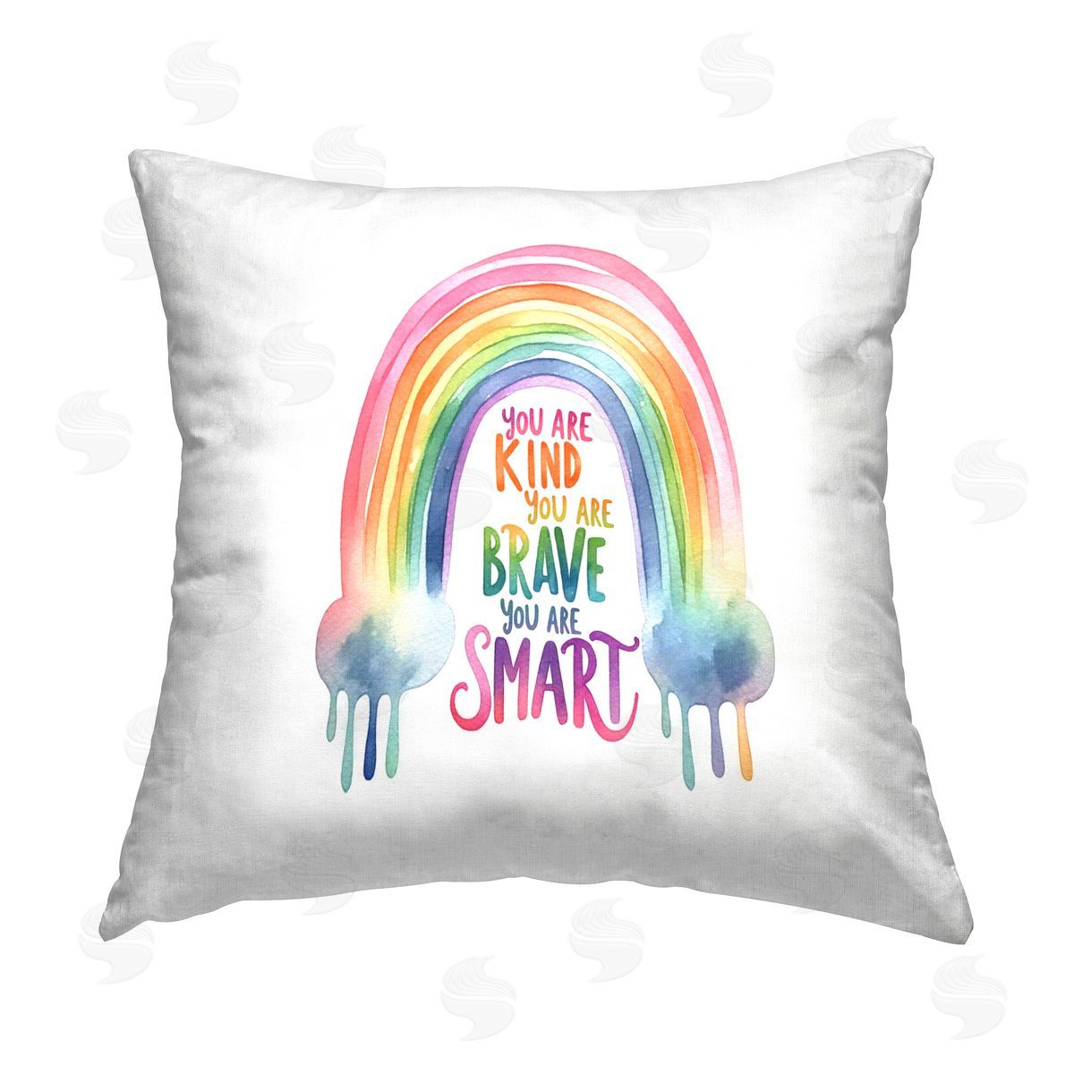 Amanda Greenwood Modern Inspiring Rainbow Printed Plush Polyester Throw Pillow