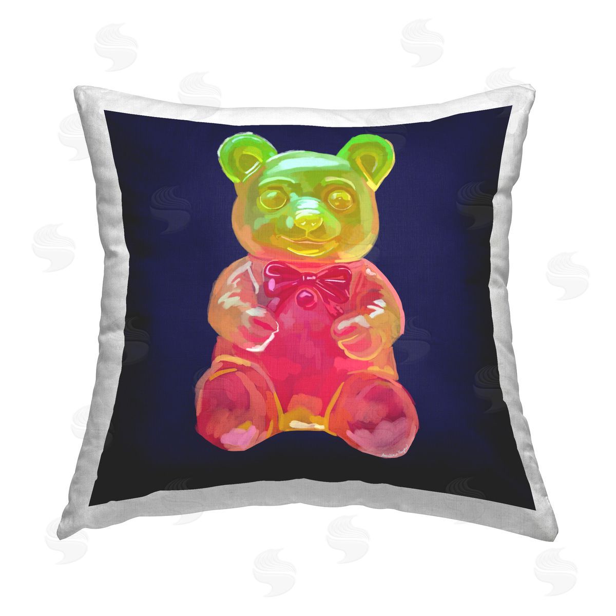 Amelia Noyes Modern Candy Bear Printed Plush Polyester Throw Pillow