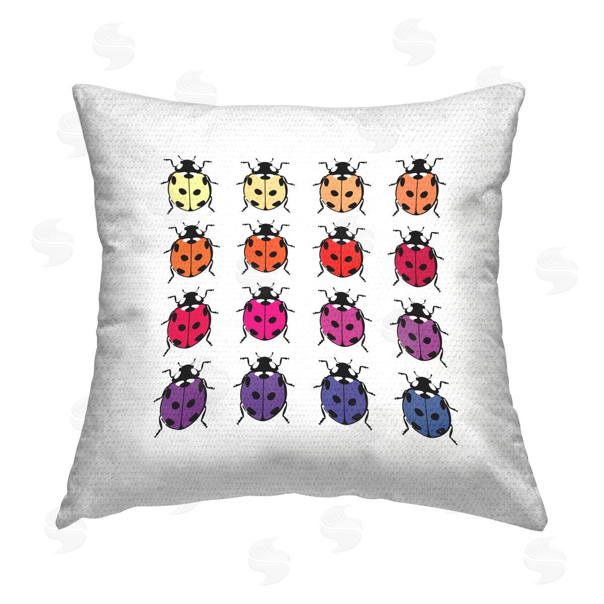 Martina Pavlova Symmetrical Ladybug Pattern Outdoor Quick-Dry Polyester Printed Throw Pillow