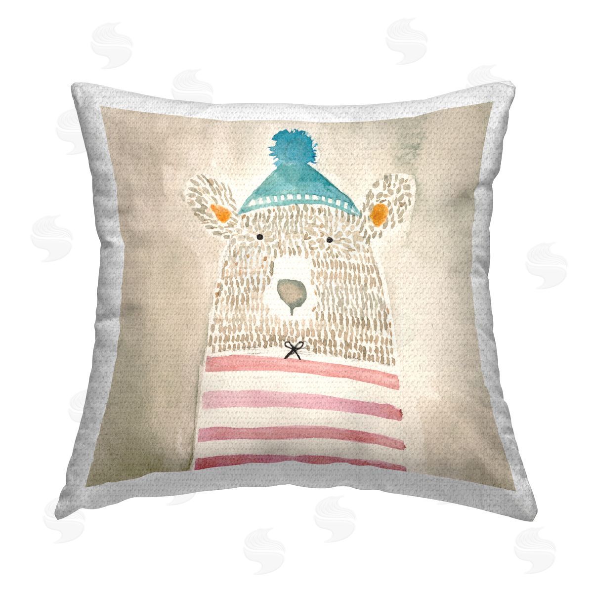 Natalie Timbrook Abstract Patterned Bear Outdoor Quick-Dry Polyester Printed Throw Pillow