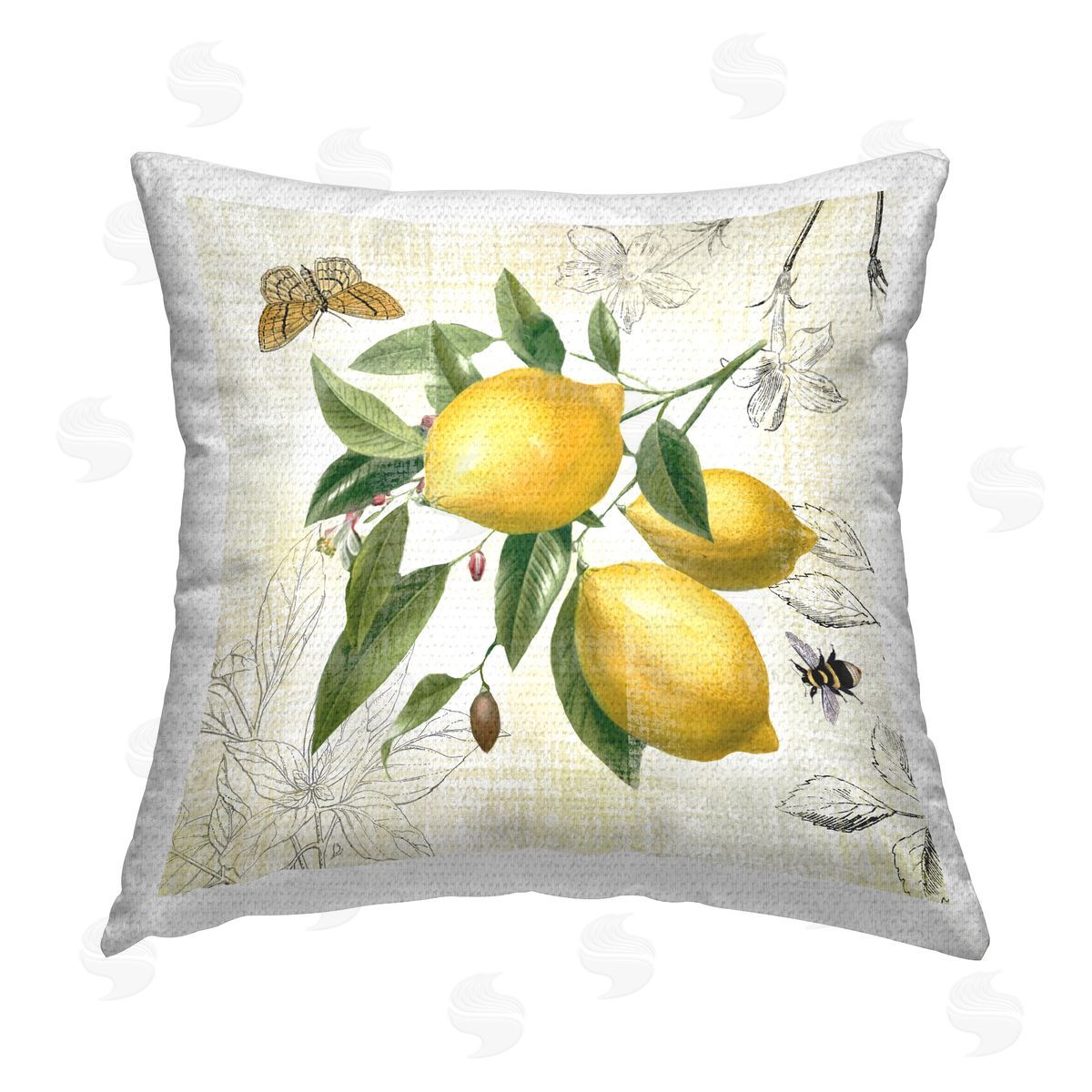 Nan Country Fruits & Insects Outdoor Quick-Dry Polyester Printed Throw Pillow