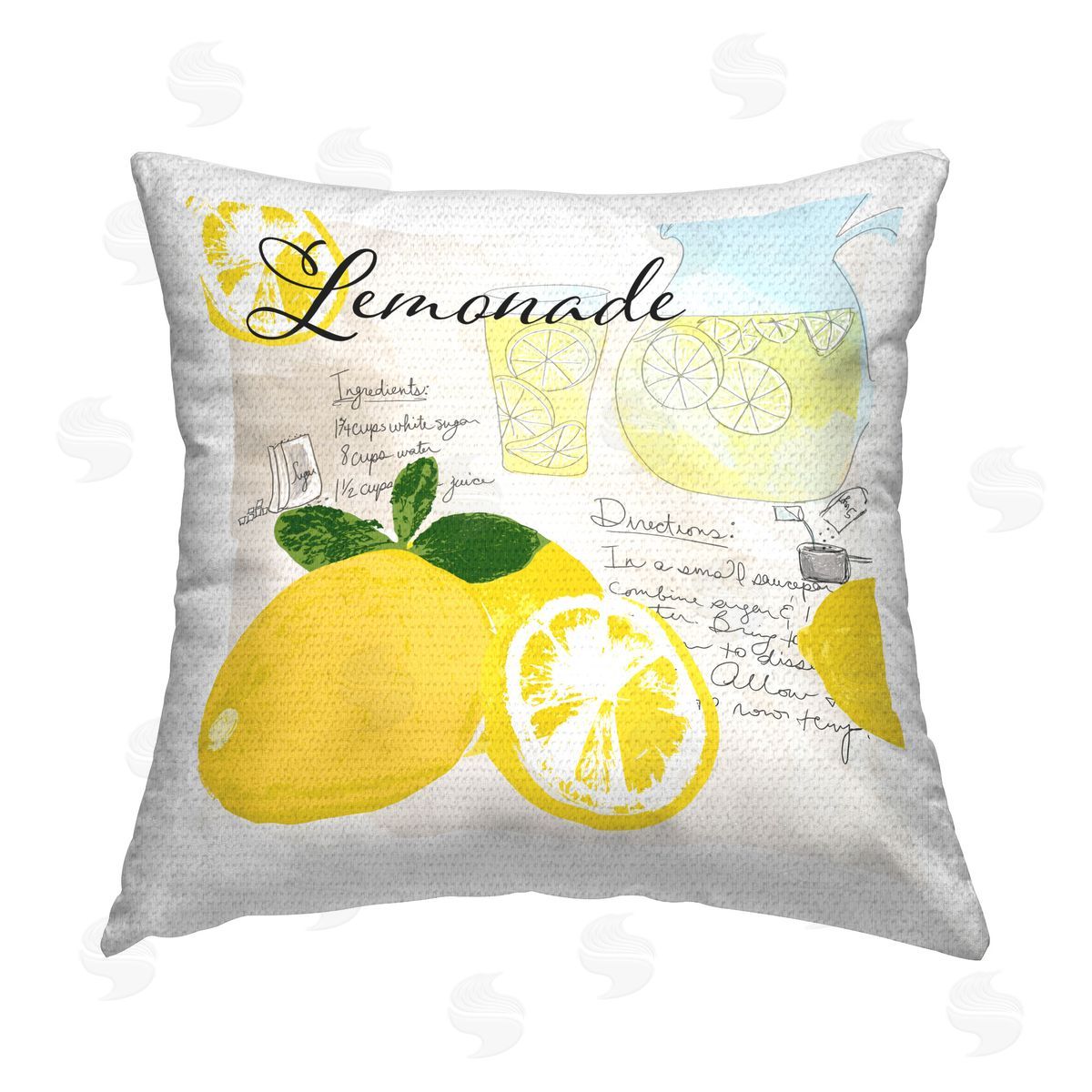 Daniela Santiago Kitchen Lemonade Recipe Outdoor Quick-Dry Polyester Printed Throw Pillow